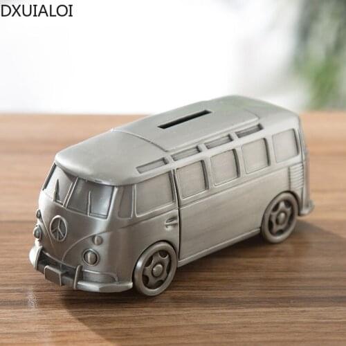 Creative Simple Zinc Alloy Material Piggy Bank Metal Crafts Car Model Coin Saving Piggy Bank Childrens Gift Home Decoration