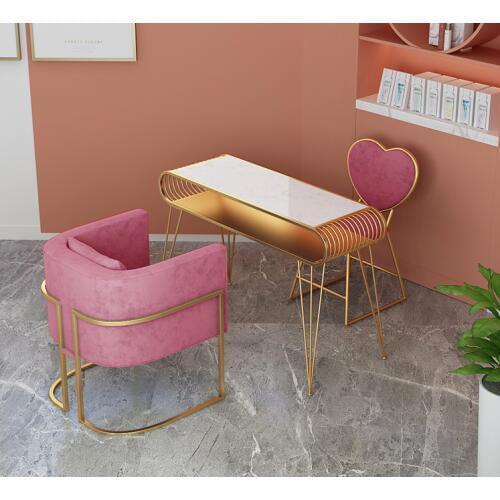 Golden Marble Nail Table and Chair Single Double Three Manicure Table Manicure Table Nail Shop Table and Chair Set Combination