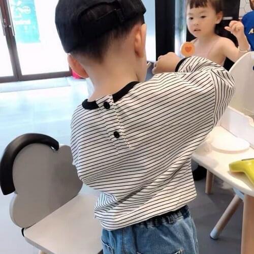 Fashion Boy Clothing Tshirts Kids Spring Autumn Tops Children T-shirts For Baby Boys Long Sleeve T Shirts Toddlers Stripe