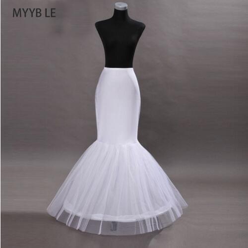 MYYBLE 2020 Wholesale Mermaid Petticoat 1 Hoop Bone Elastic Wedding Dress Crinoline 2020Bridal Petticoat Cheap