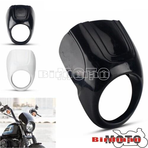 5.75" Front Headlamp Front Cowl Fairing Cafe Racer Headlight Lamp Fairing Mask for Harley Sportster Dyna Chopper XL 883 5-3/4