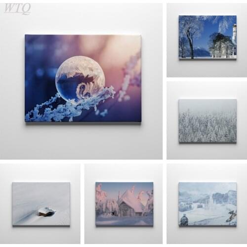 Winter Snow Landscape Retro Posters Wall Poster Anime Posters Canvas Painting Wall Decor Wall Art Picture Home Decor Room Decor
