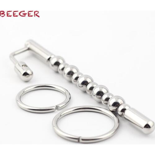 BEEGER Bubbles Cock Plug With Ruby Gem, Waved Cock Plug with Glans ring for deep urethral stimulation and long term wear