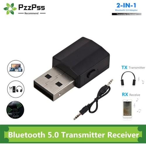 PzzPss New 5.0 Bluetooth Transmitter Receiver Mini 3.5mm AUX Stereo Wireless Music Adapter For Car Radio TV Bluetooth Earphone
