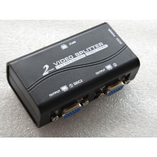 2020 Year 1 to 2 ports VGA video splitter duplicator 1-in-2-out 250MHz device cascadedable Boots Video Signals 65m 1920*1440