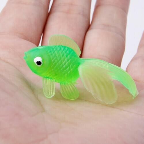 20pcs Rubber Simulation Small Goldfish Gold Fish Kids Toy Decoration Bath Toy