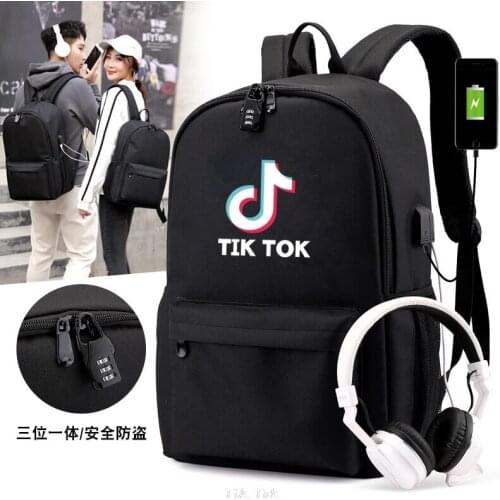 Tik tok Teenagers Backpack For Boys Girls USB charging Anti-theft School Bags Waterproof Mochilas For school