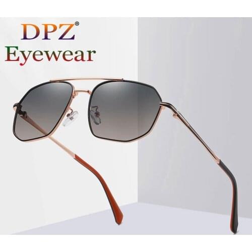 2021 Fashion Classic Vintage Square Pilot Metal Polarized Sunglasses Men Driving Sports Brand Design Sun Glasses Oculos De Sol
