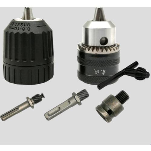 B16 Taper Mount 1.5-13mm Capacity Drill Chuck w Key Tool