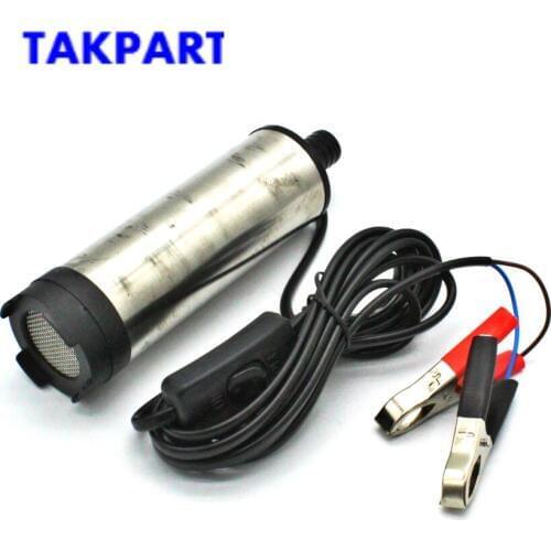 TAKPART Oil Liquid Diesel Fuel Pump DC 12V Transfer Pump Water Oil Fluid Submersible P2