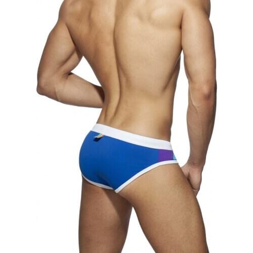 Rainbow Color Triangle Briefs Quick Dry Colorful Pants Muscle Man Gay Love Lace-up Trunks Swimming Pool 2020 New Listing Paded