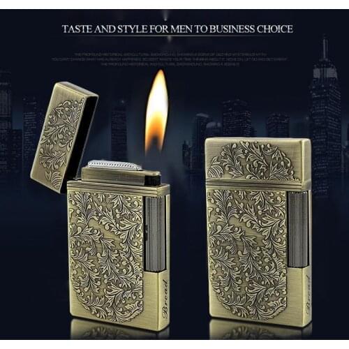 Ultra Thin Grinding Wheel Open Flame Butane Gas Lighter Boda Metal Lighter