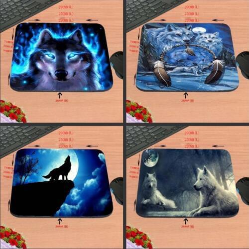 High Quality Customized Mouse Pad Wolves Wild Blue Night Desert Sunset Computer Notebook Durable Non-slip Animal Padded