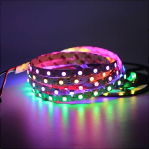WS2812 3535 PCB S shape type Addressable RGB LED pixel strip bendable 60leds 60pixels/m Non waterproof 5V full color tape light