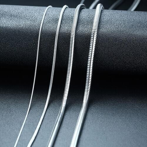 Yobest Basic Chain Necklaces for Men women Never Fade Tone Stainless Steel Snake Chains Necklace 18-24 inch