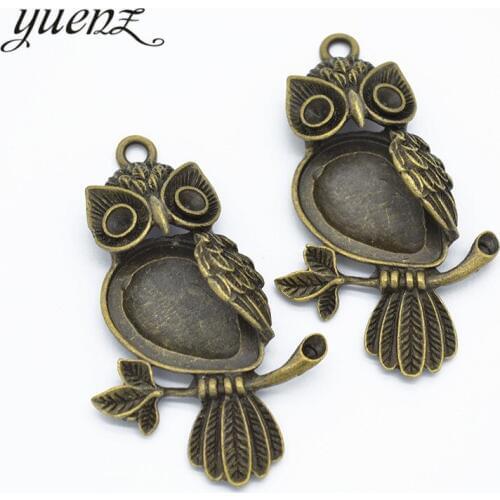 YuenZ 2pcs Antique bronze Alloy Metal Animal owl Charms Pendants Jewelry Findings Accessories Fit DIY Necklace 59*35mm D176