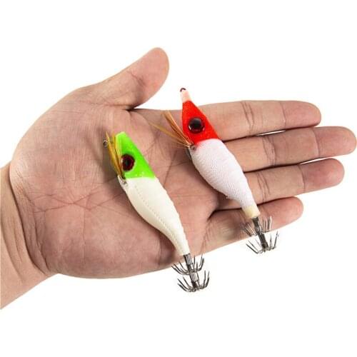 1PC Fishing Lures Hard Bait Fake Shrimp Wood Bait Fishing Wobbler Squid Jig Artificial Jigging Lure Octopus Baits