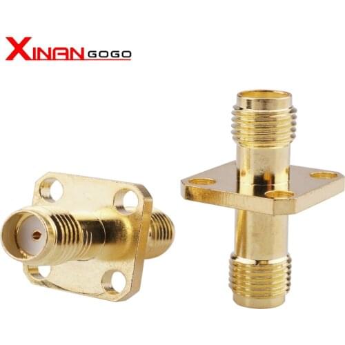 1PCS RF Coaxial SMA Female to SMA Adapter 4 Hole Flange Panel Mount Connector SMA Jack to Jack