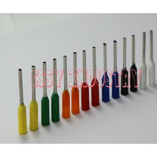 100pcs/Pack E0306 E308 E0506 E0508 E0510 E0512 E7506 E7508 E7510 Insulated Ferrules Terminal Block Cord End Wire Connector