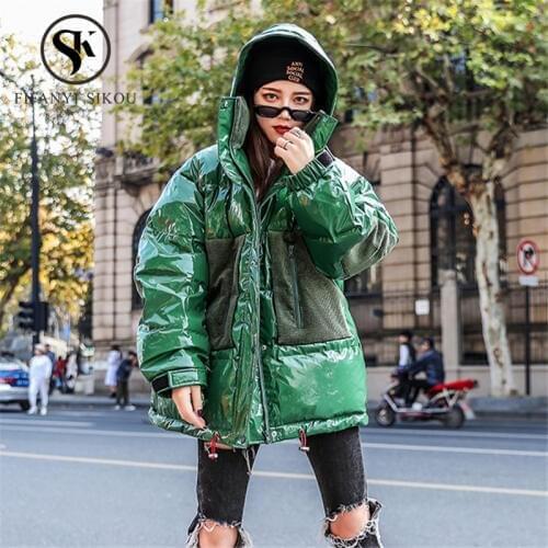 2019 Winter jacket women Streetwear Fashion Hooded Coat Womens Thick warm Parkas Loose Cotton padded coat Winter Jackets Coats