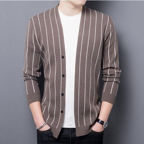 2021 Brand Cardigan Sweater Men Streetwear Fashion Sweater Coat Men Autumn Spring Warm Cashmere Wool Cardigan Sweater Men D111