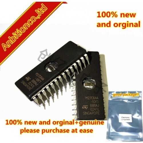 5pcs 100% new original M27C64A-10F1 CDIP-28 64 Kbit (8Kb x8) UV EPROM and OTP EPROM in stock