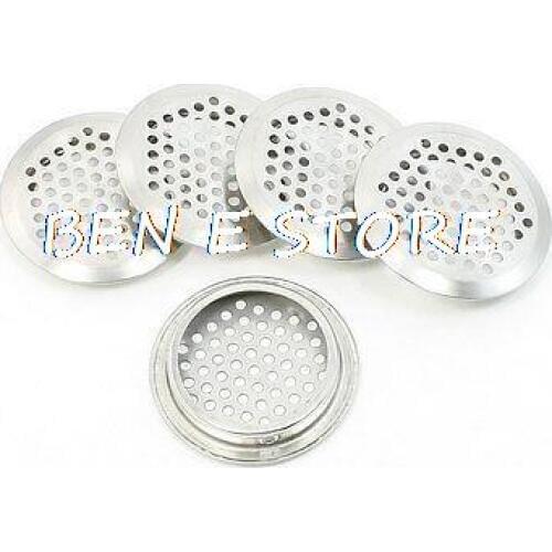 5pcs Home Hardware 53mm Bottom Dia Round Mesh Holes Air Vent Louvers