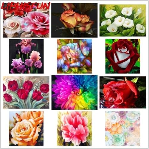 5D Diy Diamond Painting Full Drill Square/round Rhinestone Diamond Embroidery Cross Stitch Home Room Decor rose tulips flower