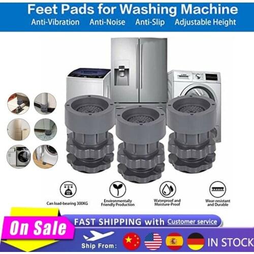 4Pcs Anti Vibration Feet Pads Rubber Legs Slipstop Silent Skid Raiser Mat For Washing Machine Support Dampers Stand Accessories