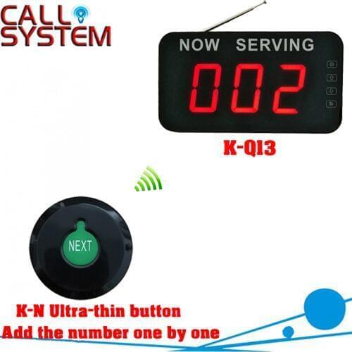 Clinic wireless paging calling system queue management 1 Ultra-thin button can add the number one by one 1 number screen