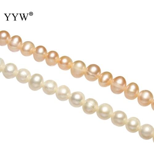 Cultured Round Freshwater Pearl Beads Natural 5-6mm Hole Approx 0.8mm Length Approx 15.5inch For Woman Diy Jewerly Or Handmade