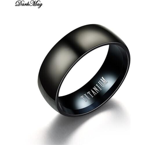 DarkMag Fashion Mens Black Titanium Ring Matte Finished Classic Engagement Anel Jewelry For Male Wedding Bands