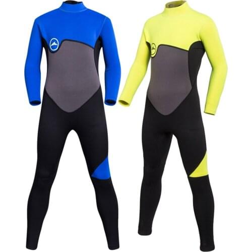 Sbart Childrens 2MM Elastic Kids Full Body Wetsuit Teenage Long Sleeve Wet Suit 8-16Y Sunscreen Long Sleeve Conjoined Swimsuit