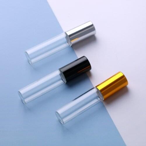 100 PCS/Lot 5ml Essential Oil Bottle Roller Ball perfume sample bottle Glass Roll On Durable Cosmetic Containers