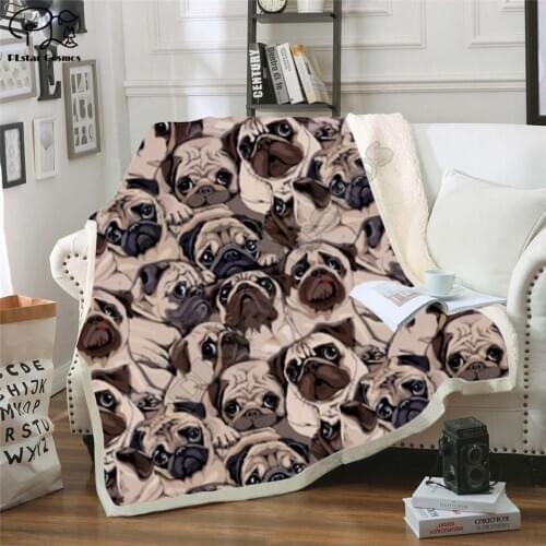 Dog pattern Fleece Blanket 3D full printed Wearable Blanket Adults/kids Fleece Blanket drop shippng style -2