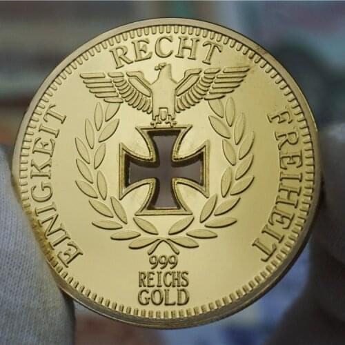 Germany Ich Hatt Einen Kameraden Gold Plated Hollow Cross Military Challenge Coin 40 * 3mm Commemorative Coin