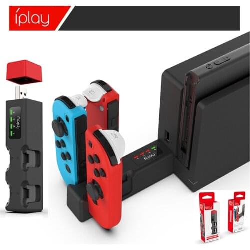 IPLAY 2.0 Wireless Charger Switch Seat Charger NS JoyCon Left & Right Small Handle Seat Charging Base Charger 4pcs Controllers