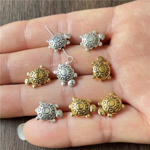 JunKang 20pcs charm little turtle hole beads for jewelry making handmade bracelet necklace DIY accessories materials