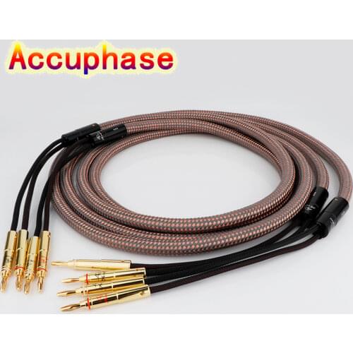Pair hifi Accuphase OCC pure copper cable audio speaker cable wire with Gold plated banana plug