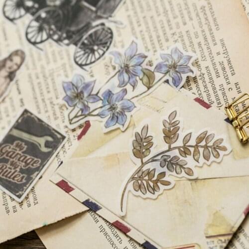 10packs/lot Retro Butterfly ASSORTED Flower Styles Paper Sticker Cars Clock DIY Plants Vehicle Label for Diary Album