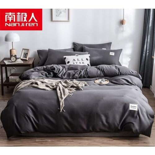 NANJIREN Home Textile Products Duvetcover&2pcs Piilowcase&1 Sheet Breathable Comfortable Print Polyester Water Wash Bedding Set