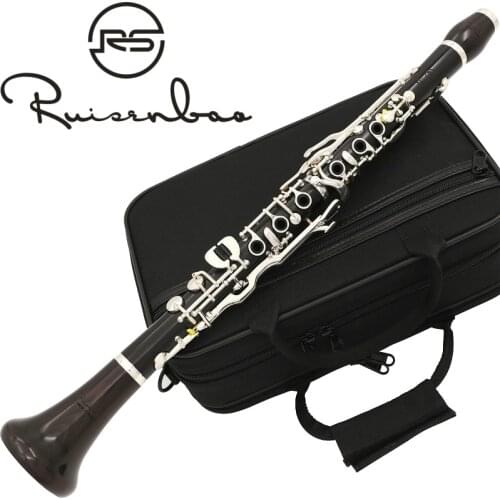 New Bb tone 20 keys Ebony wood clarinet German system design silver plating keys with case