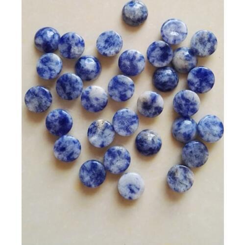 Wholesale fashion Natural Sodalite stone round cab cabochon blue and white beads for jewelry Accessories 8mm 50pcs/lot free