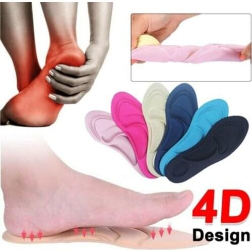 4D Memory Foam Orthopedic Insoles For Shoes Women Men Flat Feet Arch Support Massage Plantar Fasciitis Sports Pad