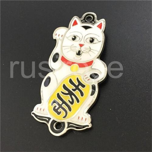 Lucky Cat Personalized Metal Badge Custom, Lucky Cat Pendant Custom