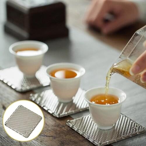 Coasters for Glasses Table Placemats Alloy Japanese Dishes For Kitchen Cups Flower Accessory Kitchen Home Decoration