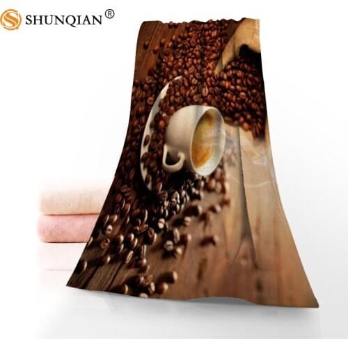 Customize Various Garland Coffee Patterns 35x75cm Daily Exercise Fitness Fast Dry Face Microfiber Towel