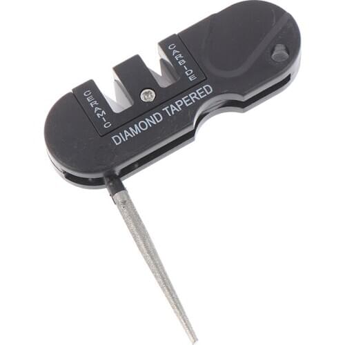 Portable Tungsten Ceramic Carbide Knife Whetstone Sharpener Sharpen Fish Hook Pocket Diamond Tool Camp Hike Outdoor