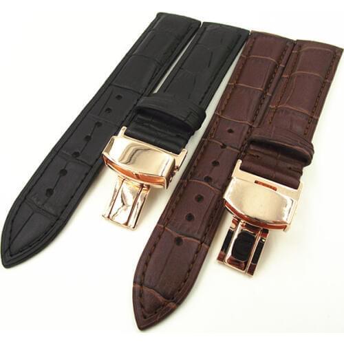 Rose gold buckle High quality wholesale10PCS/lot 20mm genuine leather watch band watch strap watch parts waterproof leather new