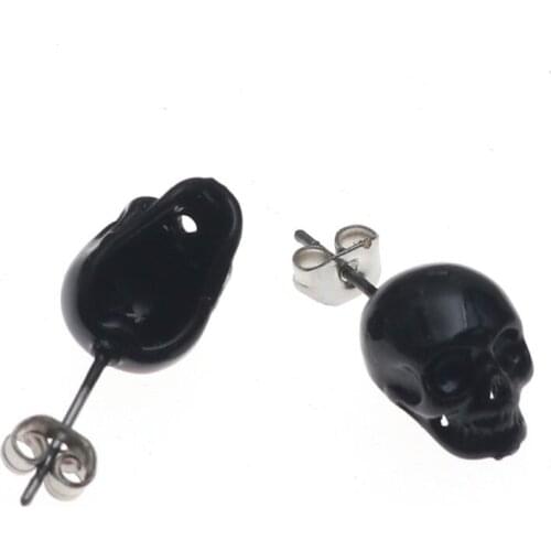 634D Punk 3D Skull Head Hip-hop Stud Earrings Unisex Fashion Jewelry Skeleton Earring